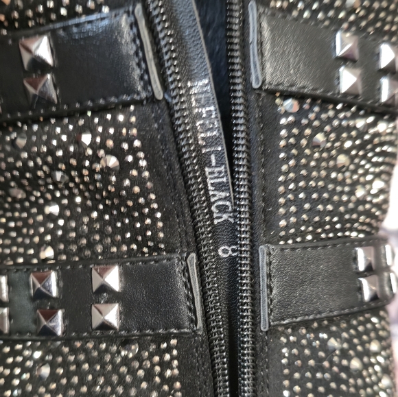 AKIRA Black Studded Heeled Boots - Picture 13 of 14